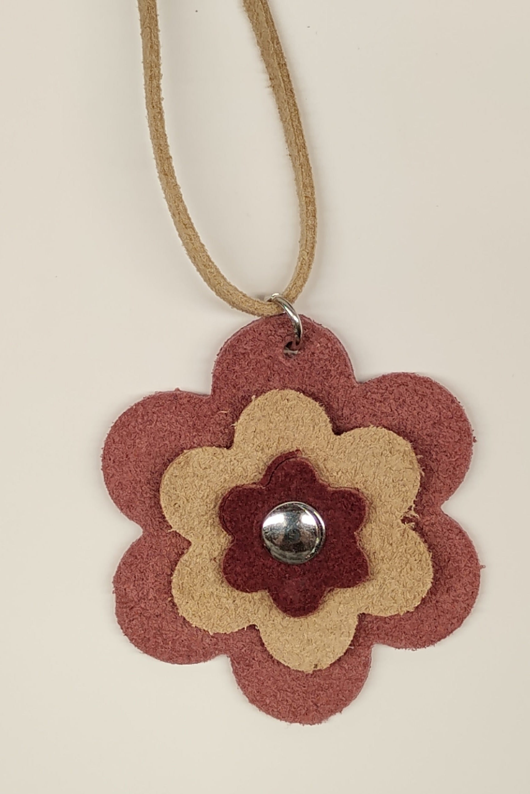 Collier fleur coquelicot