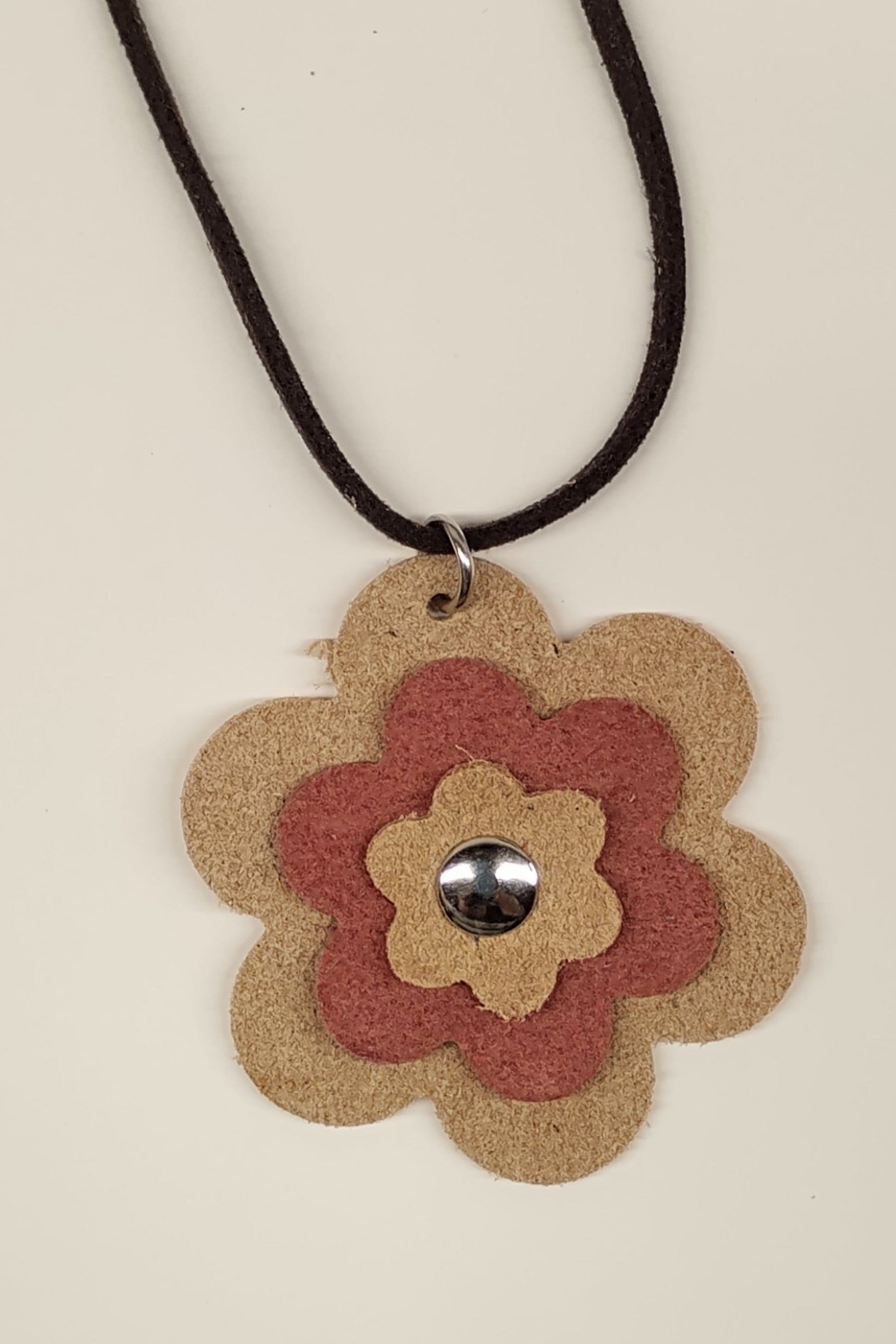 Collier fleur coquelicot