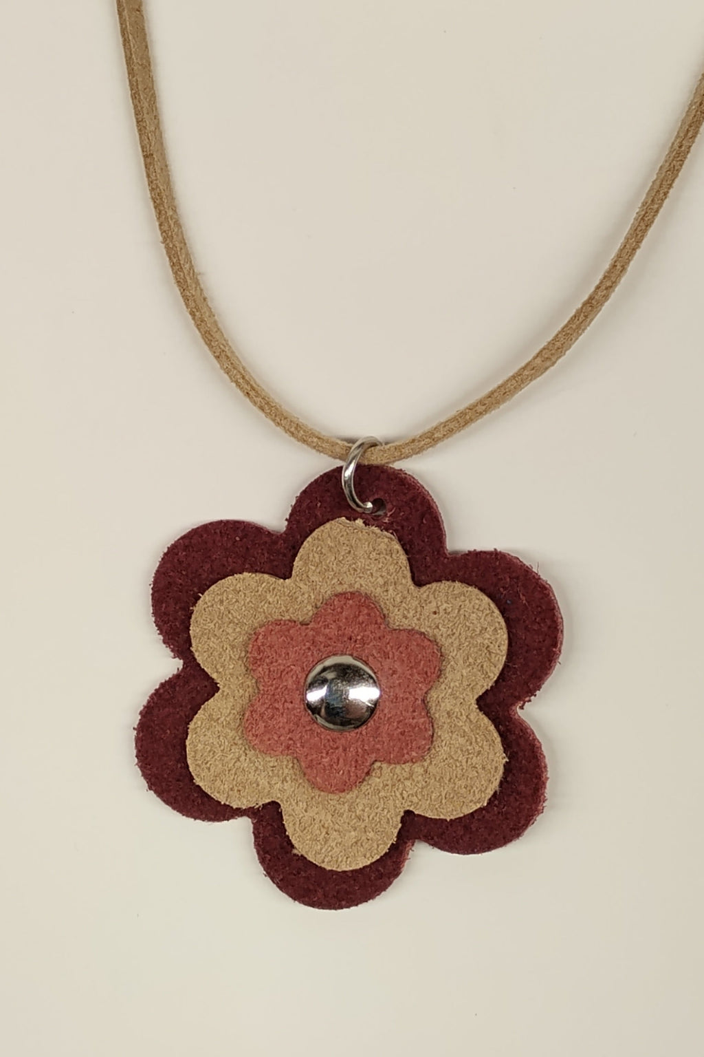 Collier fleur coquelicot