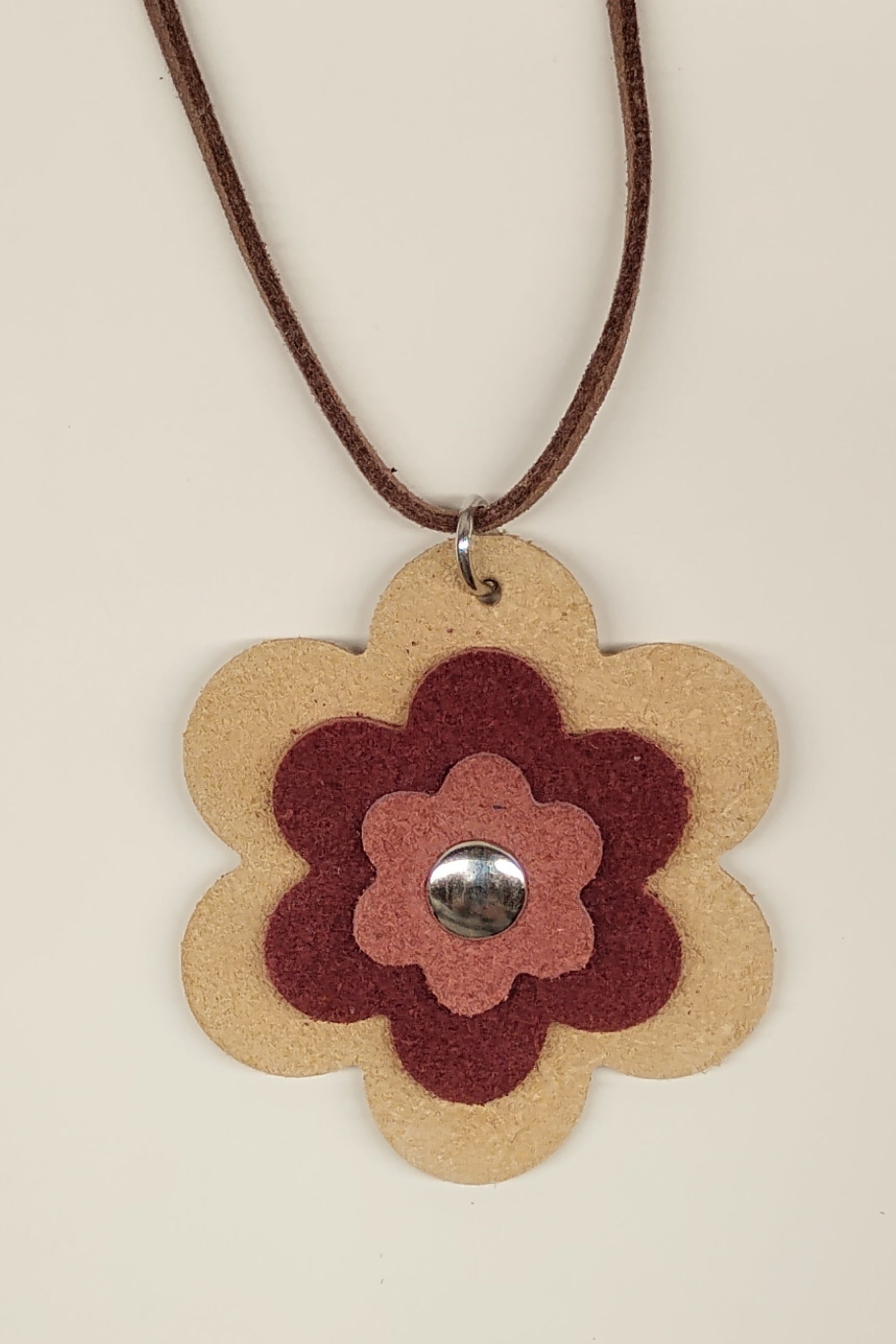 Collier fleur coquelicot